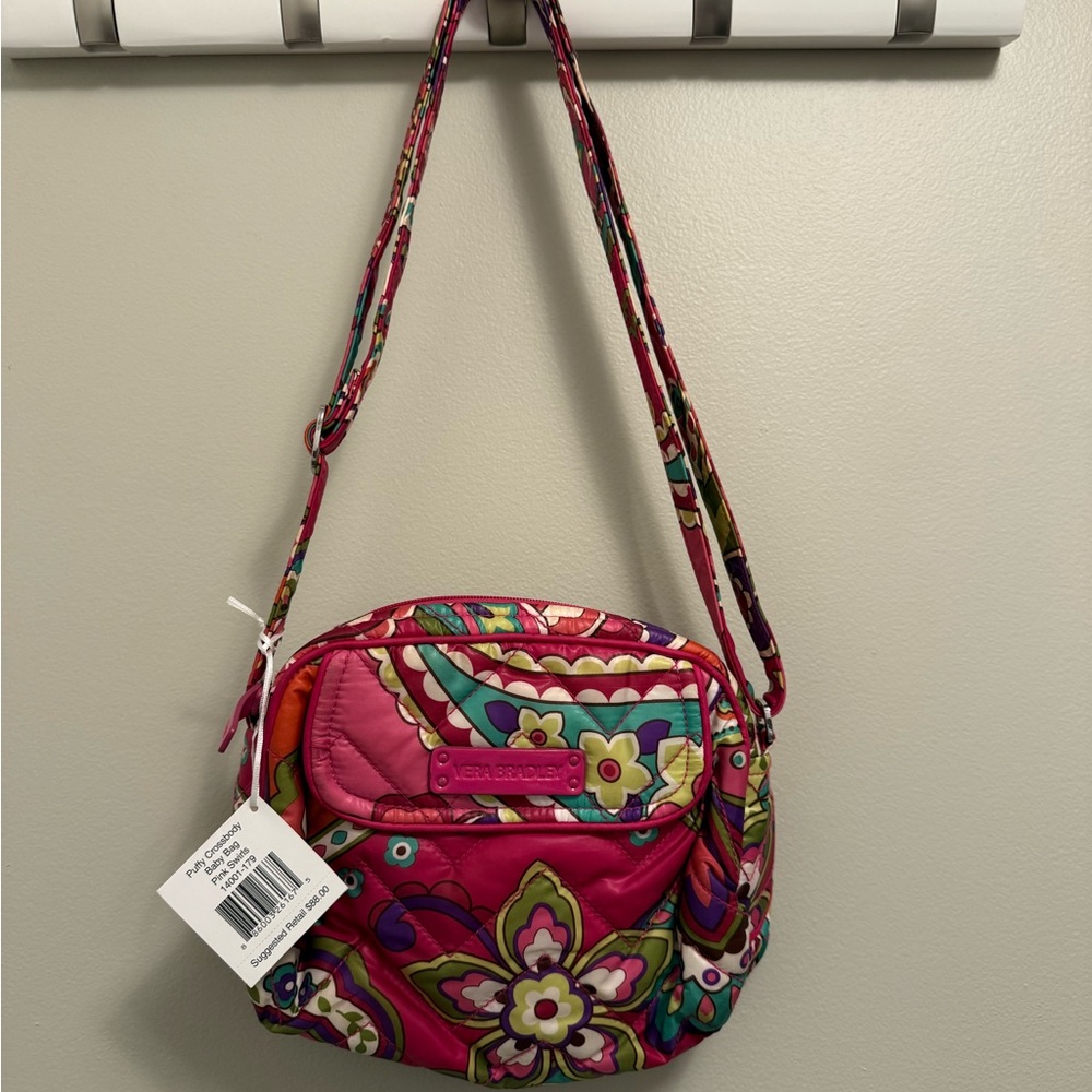 Vera Bradley Multicolor Floral Crossbody Bag in Pink Swirls